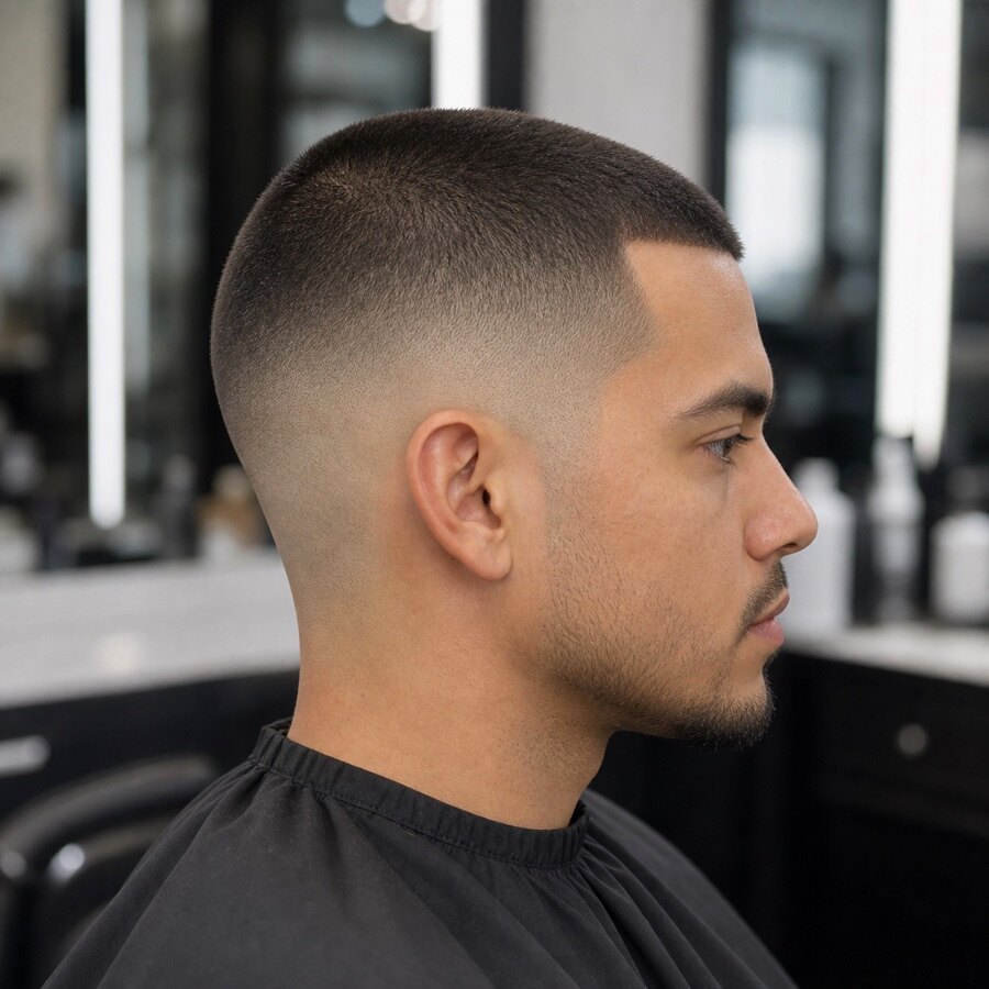 Generated haircut reference image for Burst Fade Buzz Cut.