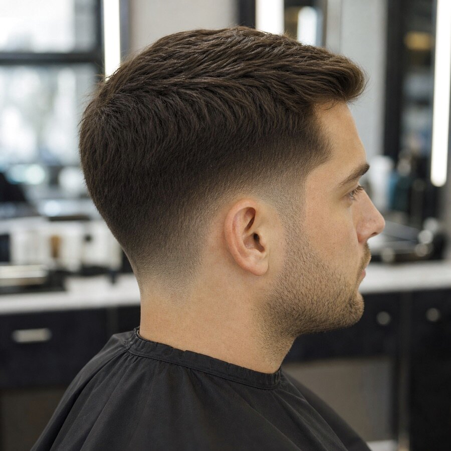 Generated haircut reference image for Burst Fade for Straight Hair.