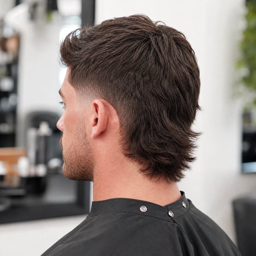 Generated haircut reference image for Drop Fade Mullet.