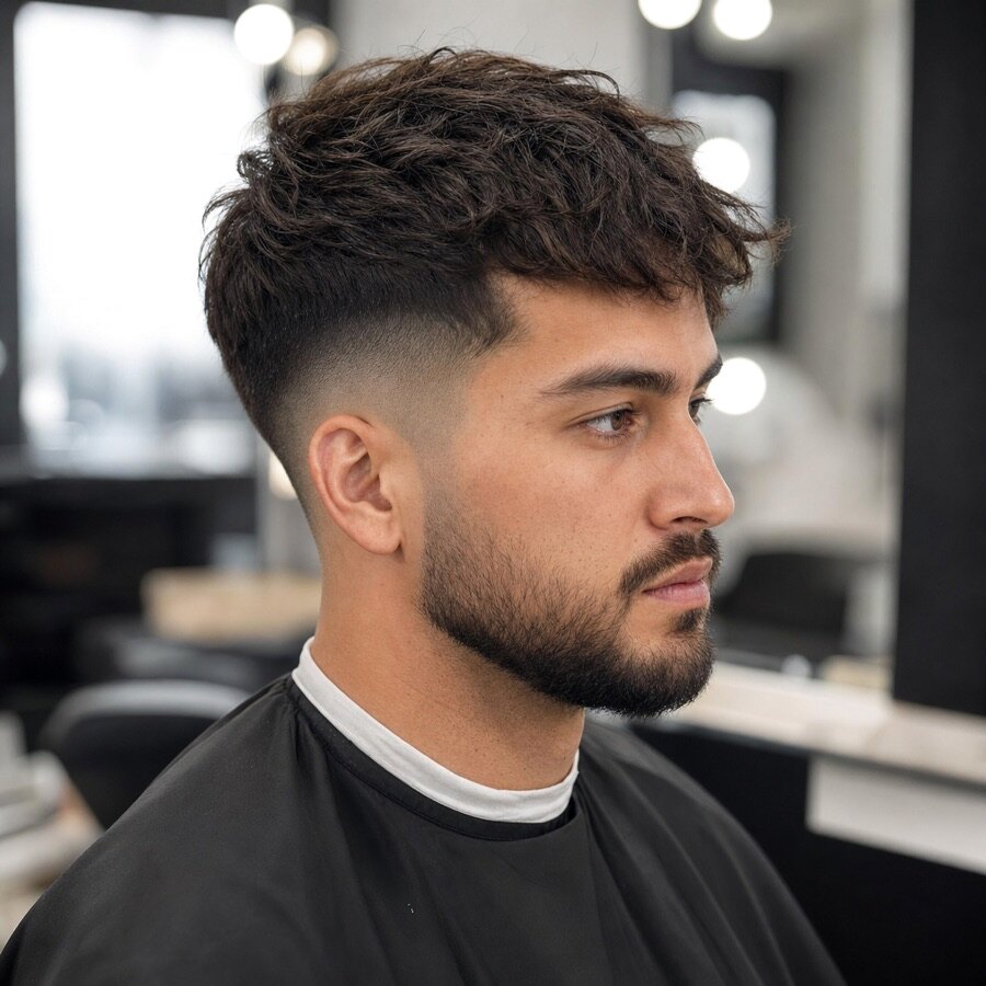 Generated haircut reference image for Textured Fringe.